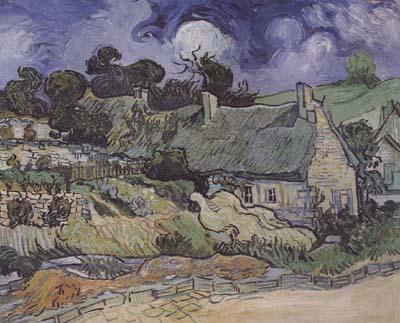 Vincent Van Gogh Thatched Cottages at Cordeville,at Auvers-sur-Oise (mk06) china oil painting image
